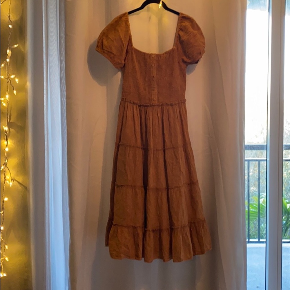 Vintage medium dark orange maxi dress